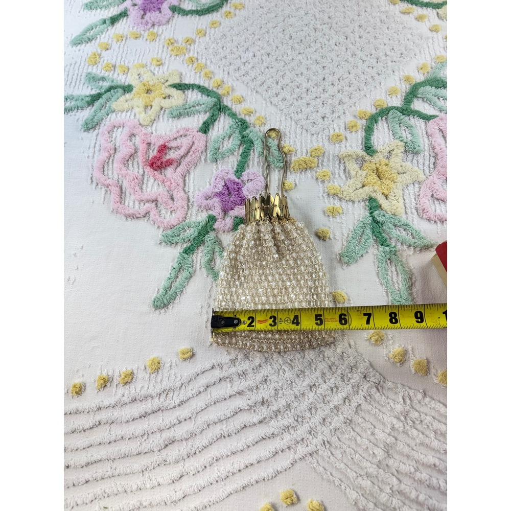 Vintage Sophisticate Beaded Evening Bag Gold Accordion Gate Top Pouch 599-720 - Picture 8 of 9